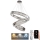 Lampa kryształowa LED z regulacją jasności na linkę LED/115W/230V 3000-6500K chrom błyszczący + pilot do zdalnego sterowania
