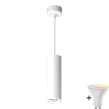Lampa łazienkowa LED RGBW z regulacją jasności na linkach TURYN 1xGU10/6,5W/230V 2700-6500K Wi-Fi IP44 biała