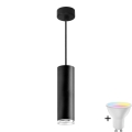 Lampa łazienkowa LED RGBW z regulacją jasności na linkach TURYN 1xGU10/6,5W/230V 2700-6500K Wi-Fi IP44 czarna