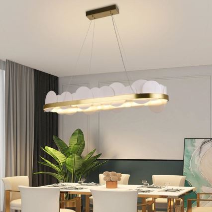 Lampa sufitowa LED ściemnialna na linkach LED/50W/230V 3000-6500K złota + pilot do zdalnego sterowania
