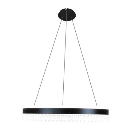 Regulowany LED kryształowy żyrandol na linkę LED/80W/230V 3000-6500K czarny + pilot do zdalnego sterowania