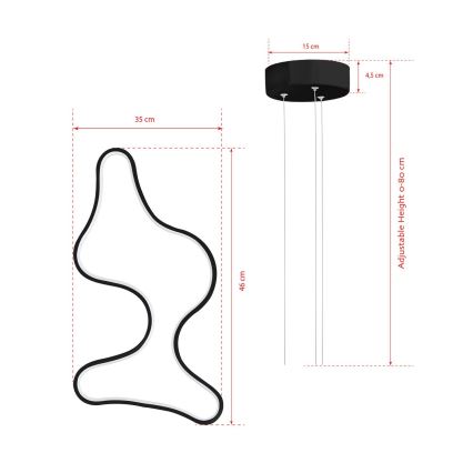 Lampa LED ARTISAN na linkę 36W/230V 6500K czarna