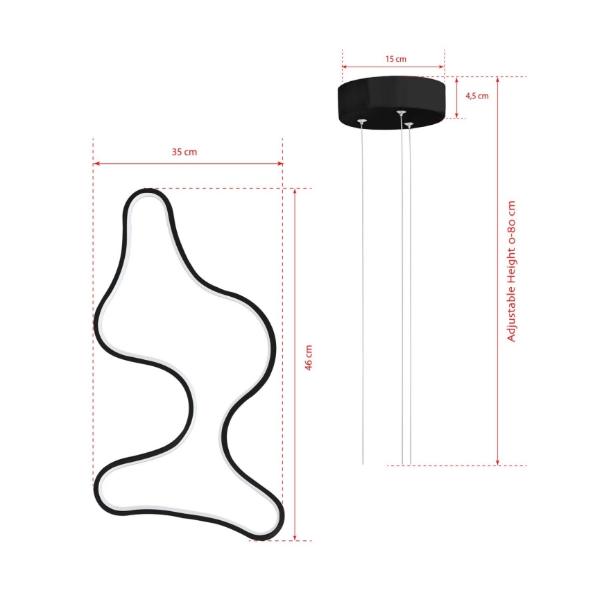 Lampa LED ARTISAN na linkę 36W/230V 6500K czarna