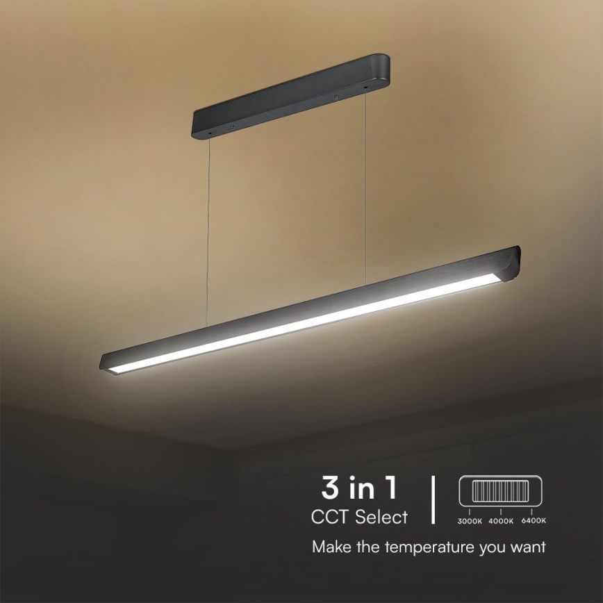 Lampa LED wisząca na linkę LED/36W/230V 3000/4000/6400K czarna