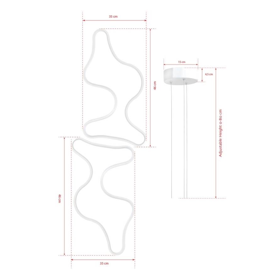 Lampa LED na linkach DUPLE ARTISAN LED/80W/230V 6500K biały