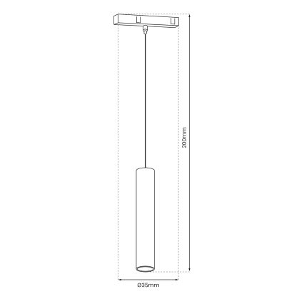 Lampa LED wisząca na linkę do systemu szynowego MAGNETIC TRACK LED/7W/48V