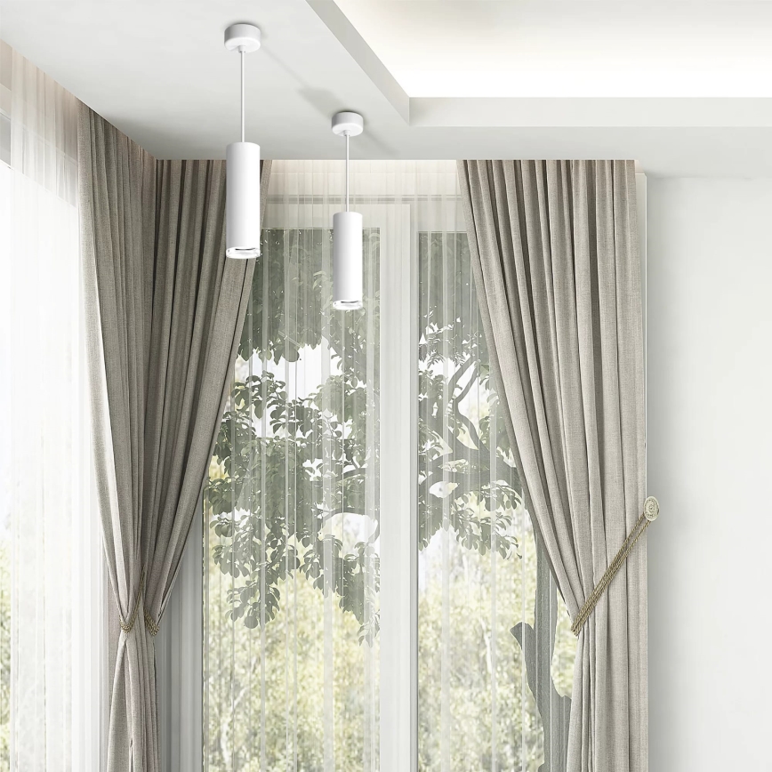 LED RGBW ściemnialna lampa łazienkowa na przewodzie TURYN 1xGU10/4,8W/230V 3000K IP44 biała + pilot zdalnego sterowania