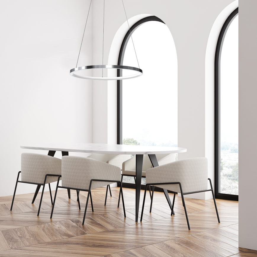 Lampa sufitowa LED na linkach ROTONDA LED/27W/230V chrom błyszczący