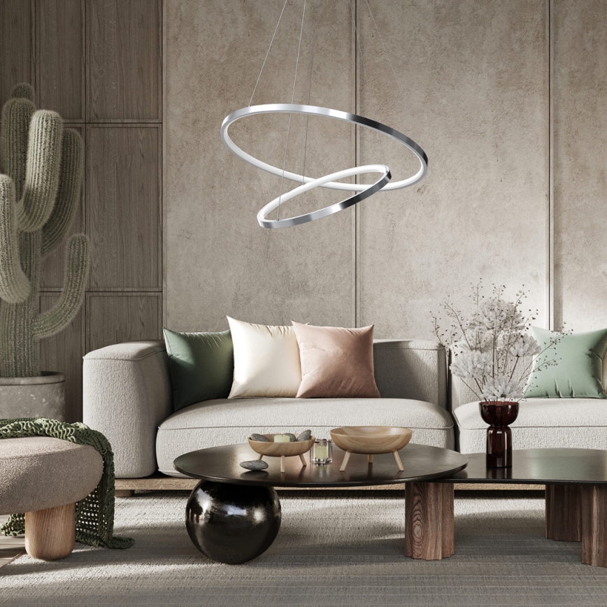 Lampa sufitowa LED na linkach ROTONDA LED/51W/230V chrom błyszczący