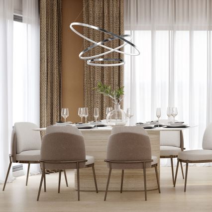 Lampa sufitowa LED na linkach ROTONDA LED/93W/230V chrom błyszczący