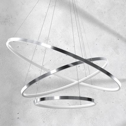 Lampa sufitowa LED na linkach ROTONDA LED/93W/230V chrom błyszczący