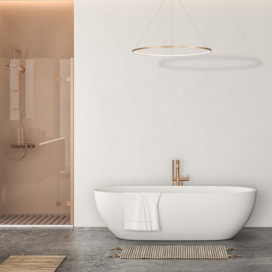 Żyrandol LED na linkach SATURNO LED/65W/230V śr. 120 cm IP44 złoty
