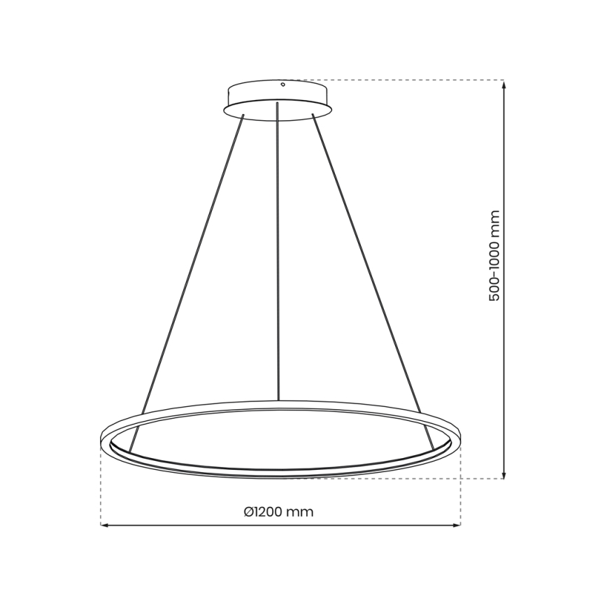 Żyrandol LED na linkach SATURNO LED/65W/230V śr. 120 cm IP44 złoty