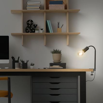 Lampa LED z klipsem 1xE27/4,2W/230V 2700K czarna