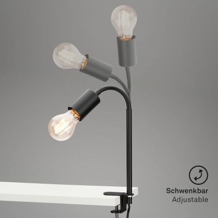 Lampa LED z klipsem 1xE27/4,2W/230V 2700K czarna
