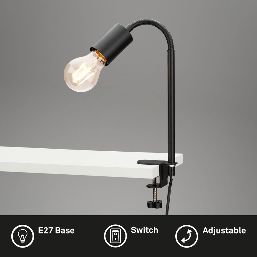 Lampa LED z klipsem 1xE27/4,2W/230V 2700K czarna