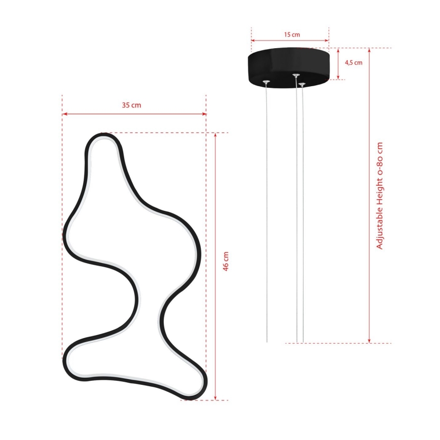 Lampa LED zwieszana ARTISAN LED/36W/230V 4000K czarna