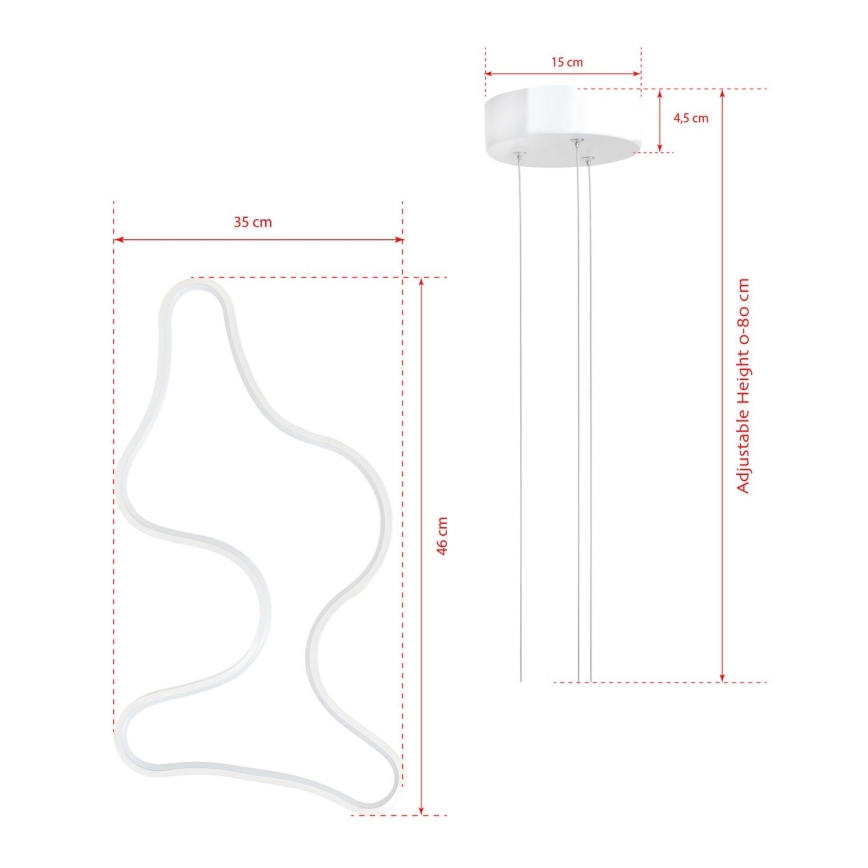 Lampa LED zwisająca ARTISAN LED/36W/230V 4000K biała
