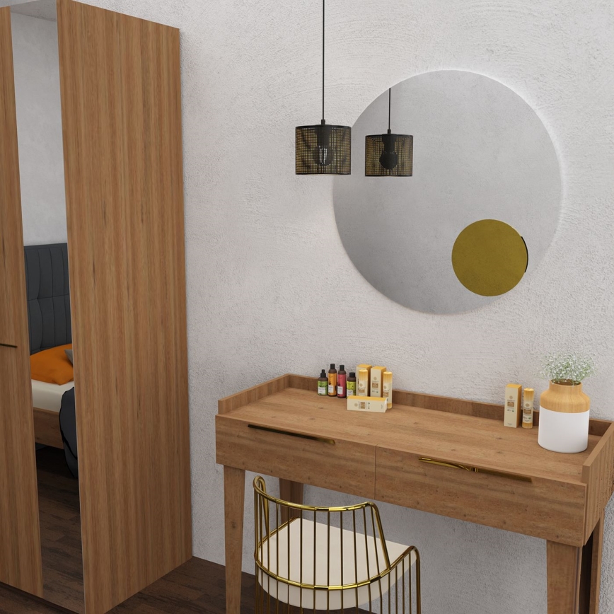 Lampa wisząca na linkach LOFT SHADE 1xE27/60W/230V śr. 18 cm czarno-złota