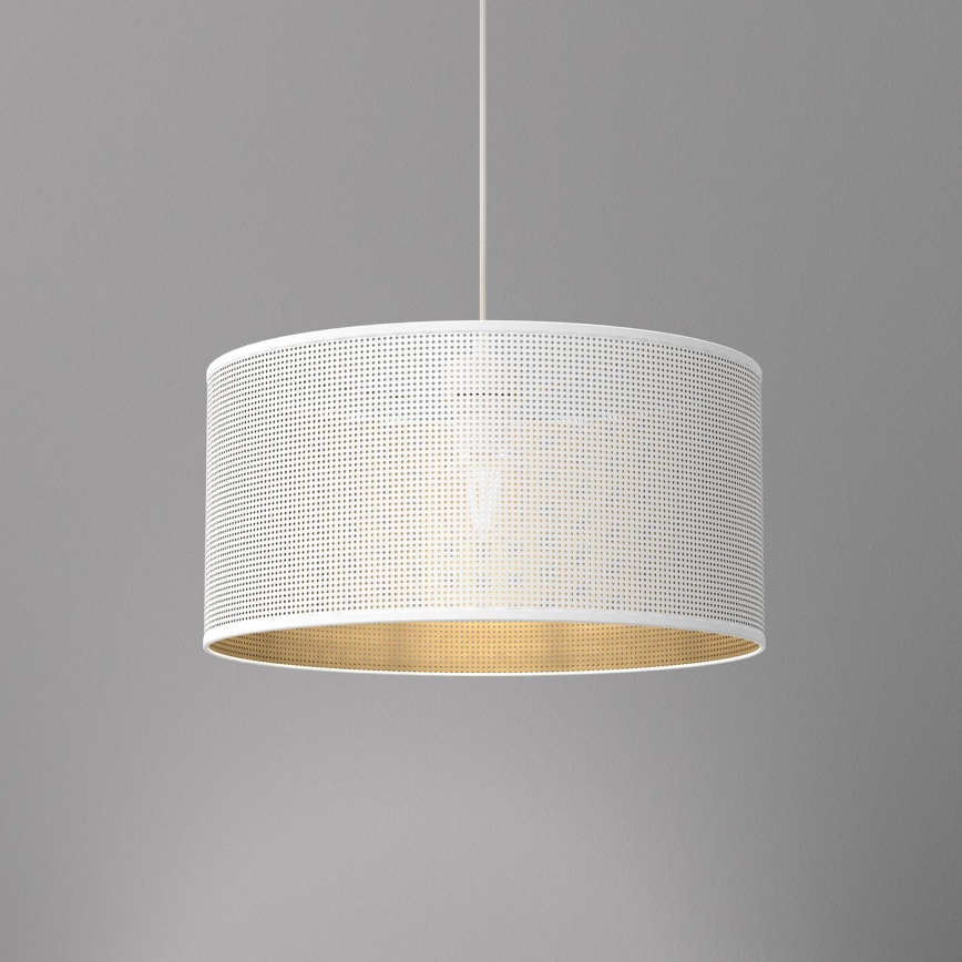 Lampa wisząca na linkach LOFT SHADE 1xE27/60W/230V śr. 40 cm biała/złota