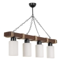 Lampa na łańcuchu JASMIN 4xE27/40W/230V brązowa/biała