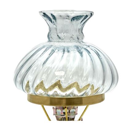 Lampa naftowa ANNA 33 cm jasna przydymiona