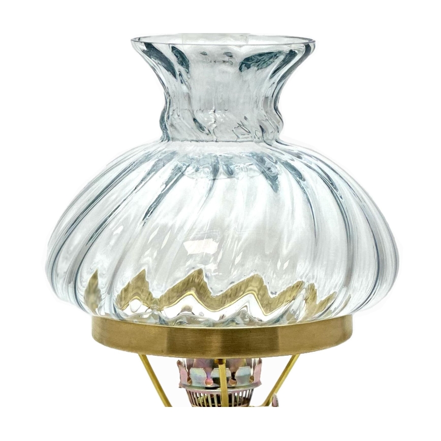 Lampa naftowa ANNA 33 cm jasna przydymiona