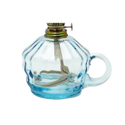 Lampa naftowa KLÁRA 34 cm akwamaryn