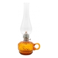 Lampa naftowa MONIKA 34 cm, bursztynowa w kratkę