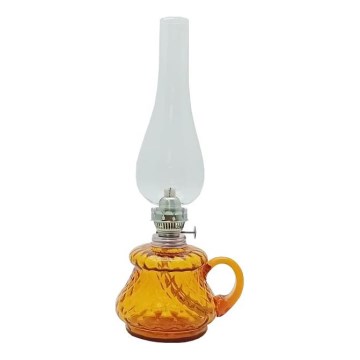 Lampa naftowa TEREZA 34 cm amber karo