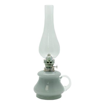 Lampa naftowa TEREZA 34 cm szary opalowa