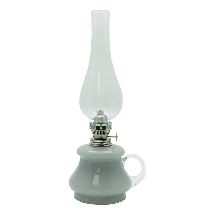 Lampa naftowa TEREZA 34 cm szary opalowa