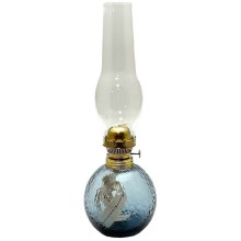 Lampa naftowa VANESA 38 cm niebieski przydymiony ziarno