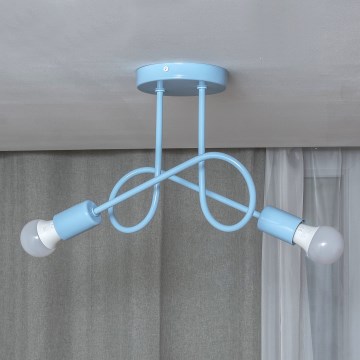 Lampa natynkowa OXFORD 2xE27/15W/230V niebieska