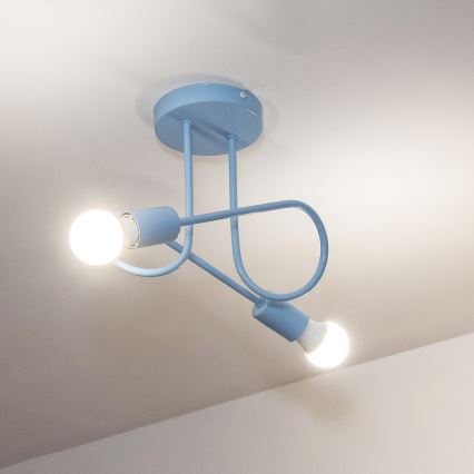 Lampa natynkowa OXFORD 2xE27/15W/230V niebieska