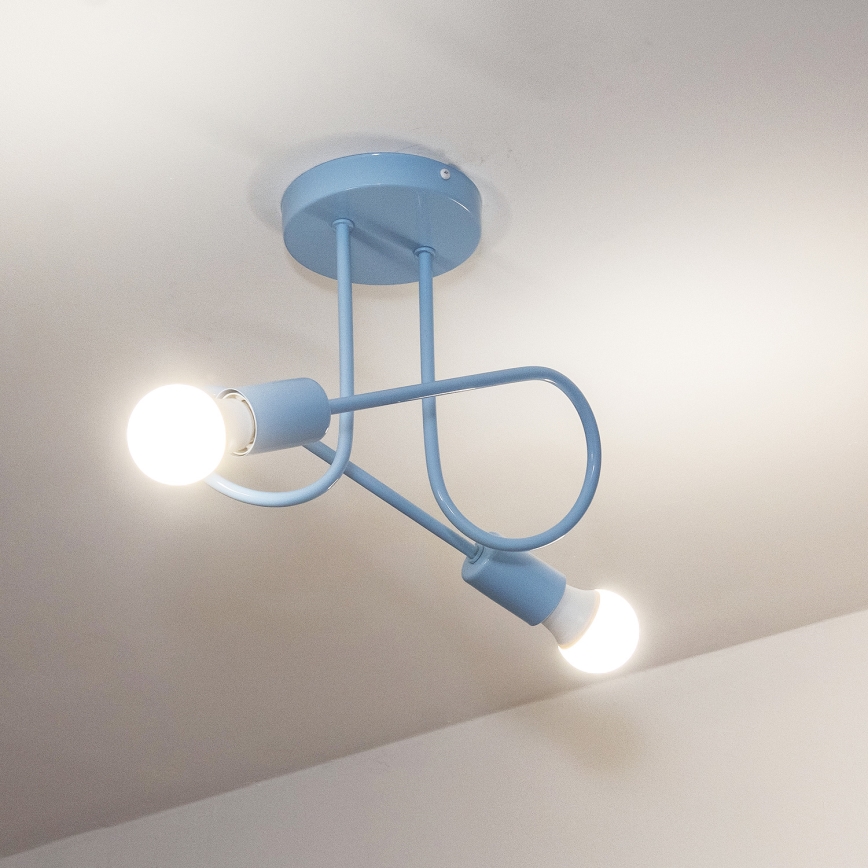 Lampa natynkowa OXFORD 2xE27/15W/230V niebieska