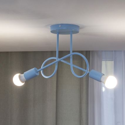 Lampa natynkowa OXFORD 2xE27/15W/230V niebieska