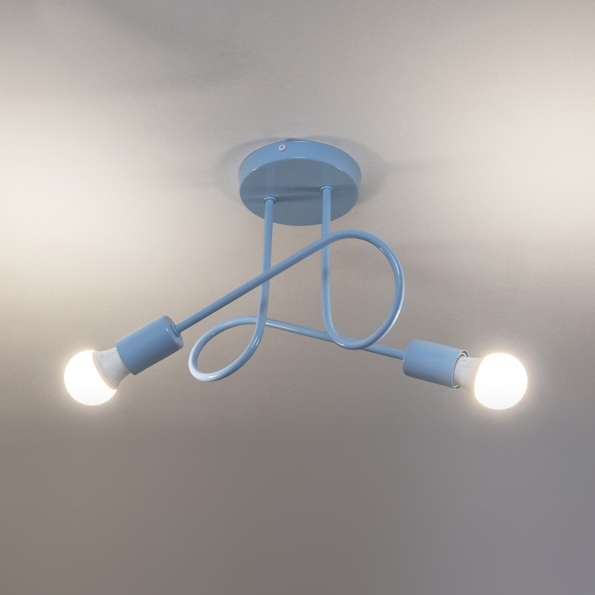 Lampa natynkowa OXFORD 2xE27/15W/230V niebieska