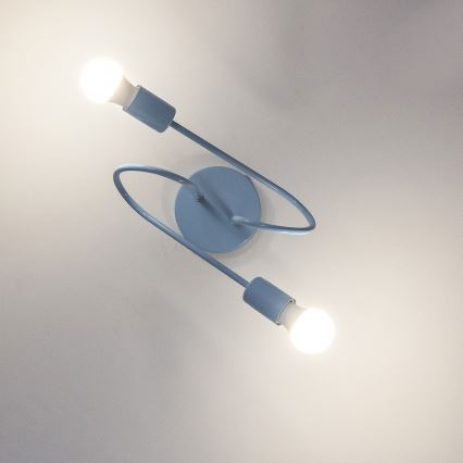 Lampa natynkowa OXFORD 2xE27/15W/230V niebieska