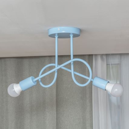 Lampa natynkowa OXFORD 2xE27/15W/230V niebieska