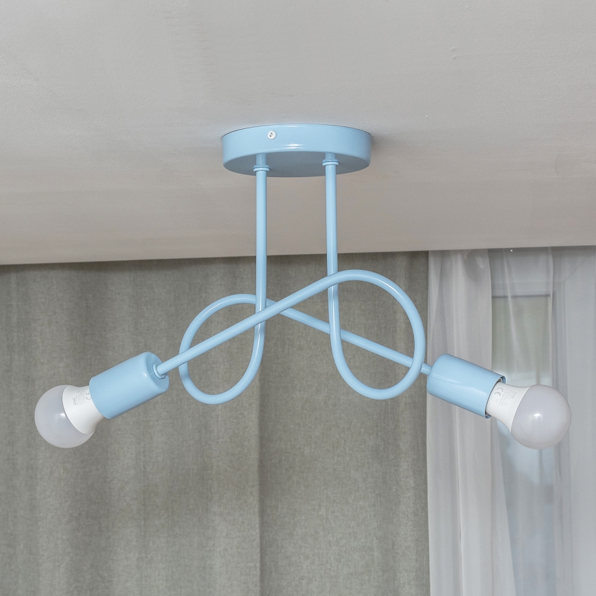 Lampa natynkowa OXFORD 2xE27/15W/230V niebieska