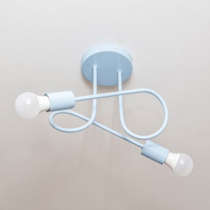 Lampa natynkowa OXFORD 2xE27/15W/230V niebieska