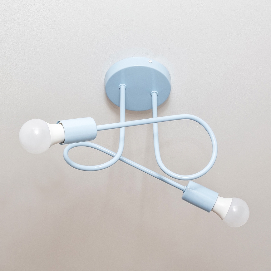 Lampa natynkowa OXFORD 2xE27/15W/230V niebieska