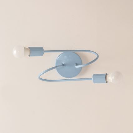 Lampa natynkowa OXFORD 2xE27/15W/230V niebieska