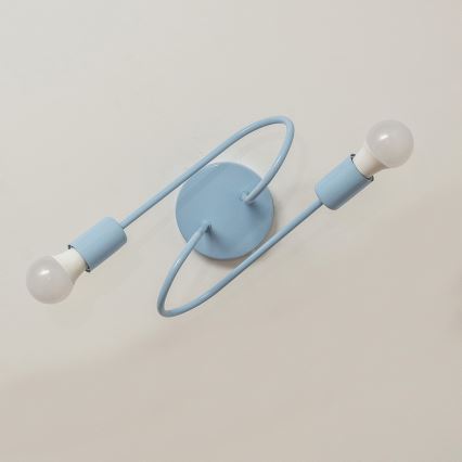 Lampa natynkowa OXFORD 2xE27/15W/230V niebieska