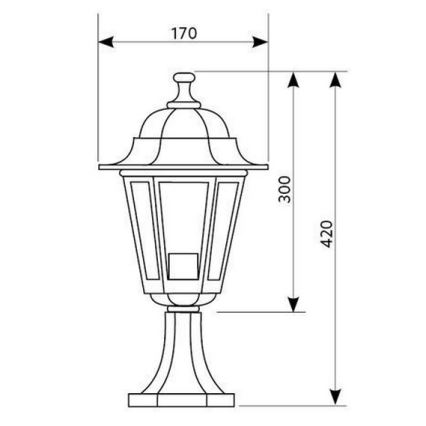 Lampa ogrodowa 1xE27/60W/230V IP44 złoty