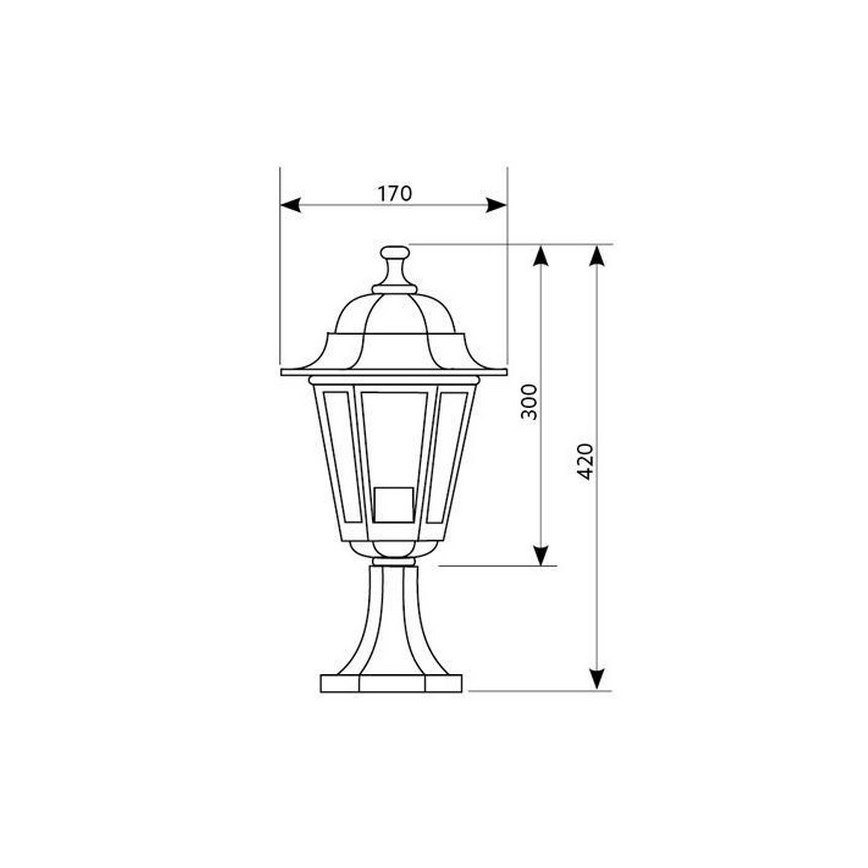 Lampa ogrodowa 1xE27/60W/230V IP44 złoty