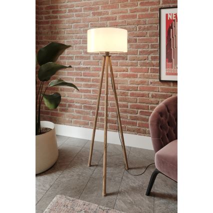 Lampa podłogowa 1xE27/40W/230V beżowy/biały