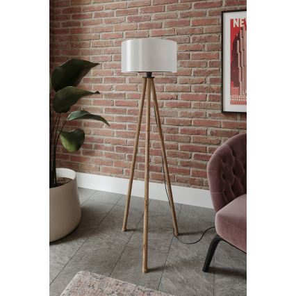 Lampa podłogowa 1xE27/40W/230V beżowy/biały
