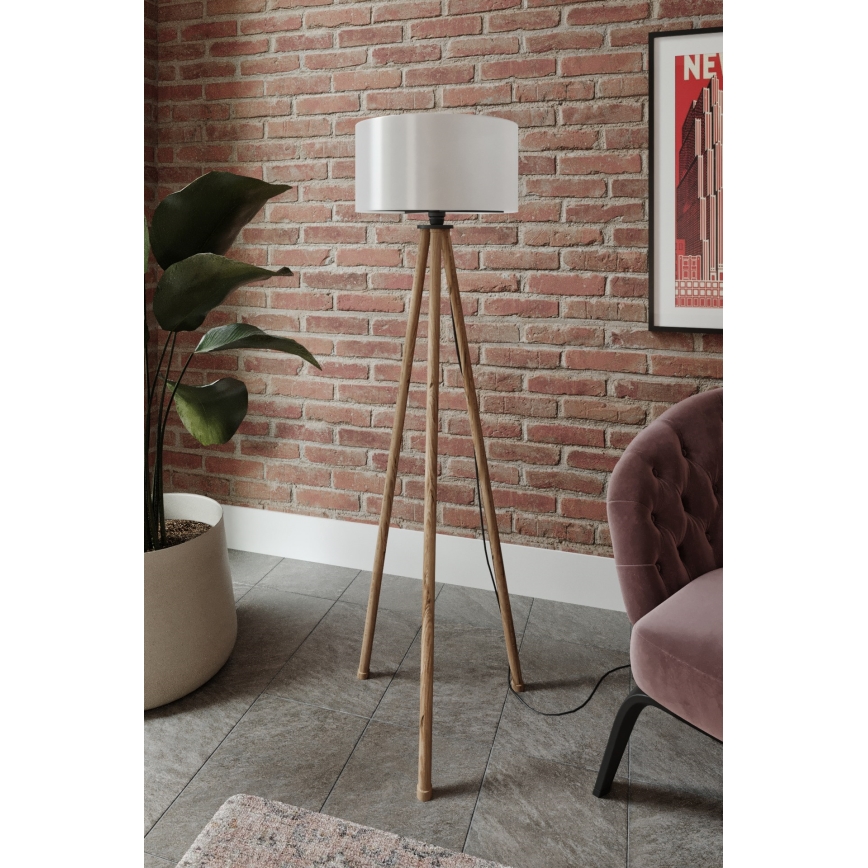 Lampa podłogowa 1xE27/40W/230V beżowy/biały